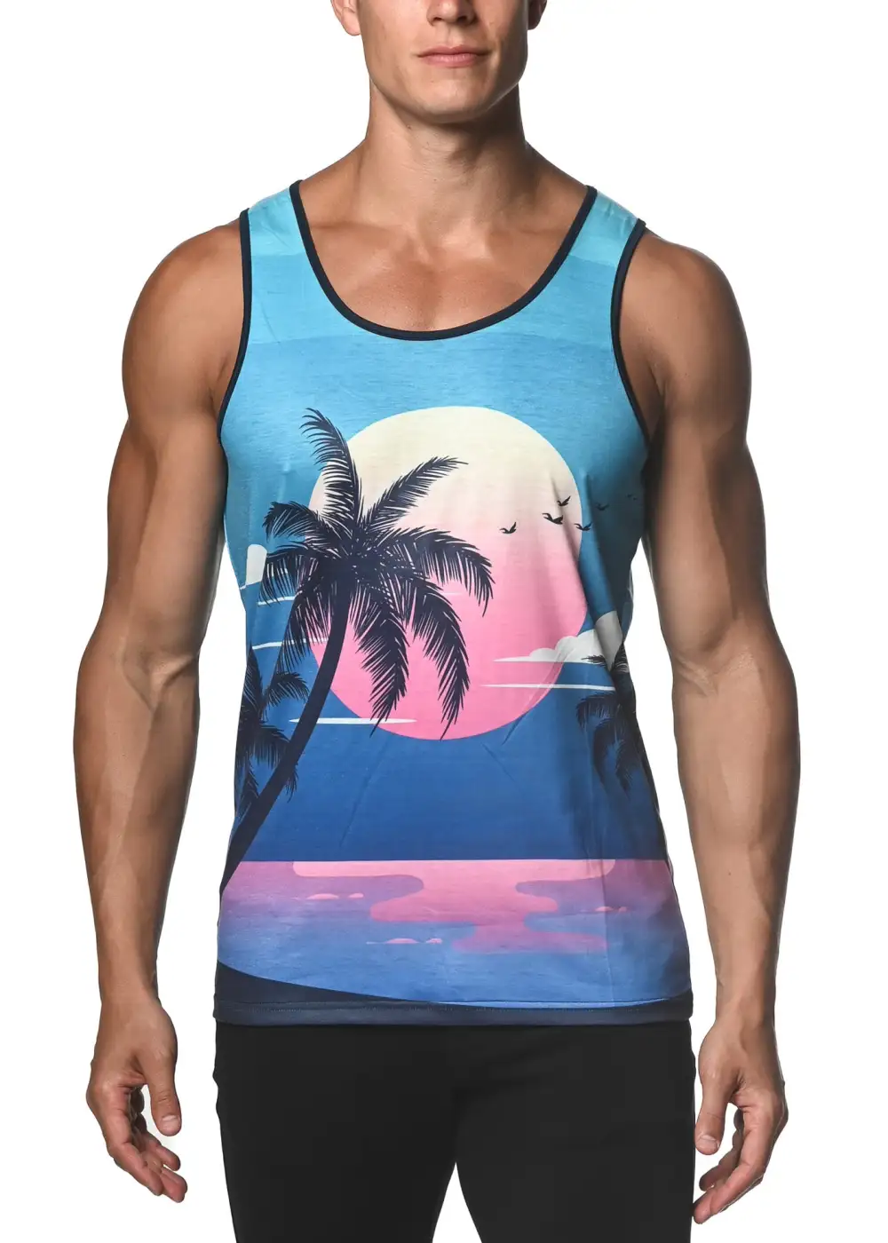 Lightweight Printed Jersey Tank Top