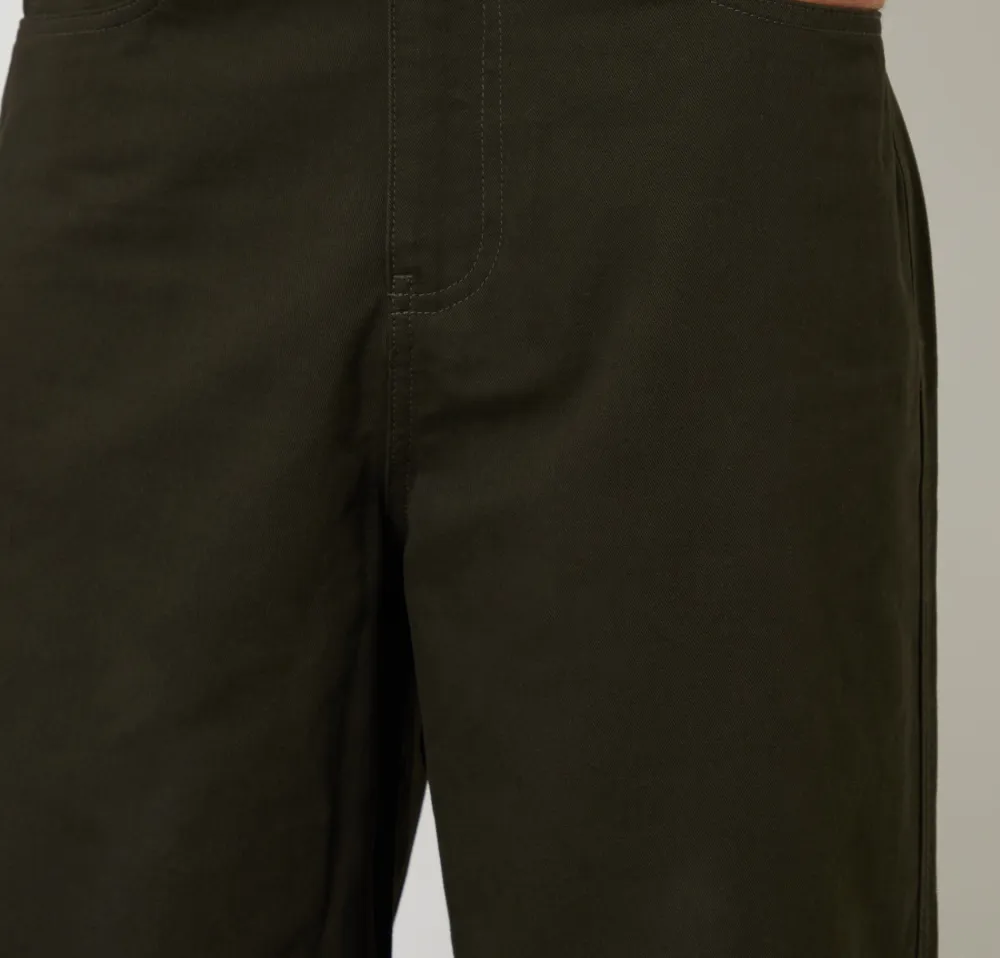 Men's Forest Green Baggy-Fit 5 Pocket Chino Pants