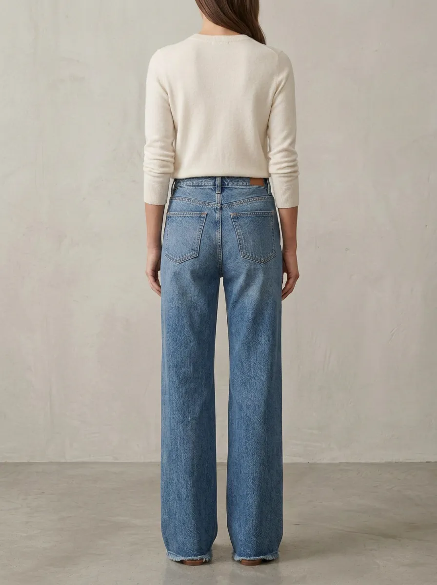 Daytime High-Rise Wide-Leg Denim Jeans