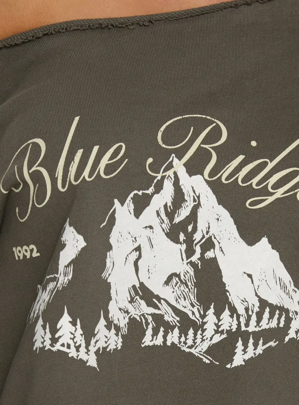 Mountain Graphic Off Shoulder Sweater