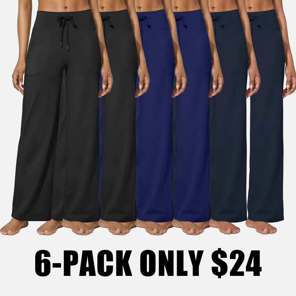Wide Leg Pants for Women Yoga Pants High Waist Sweatpants with Pockets Stretch Lounge Pants Comfy Workout Athletic Wear Fitness Apparel Outdoorfun