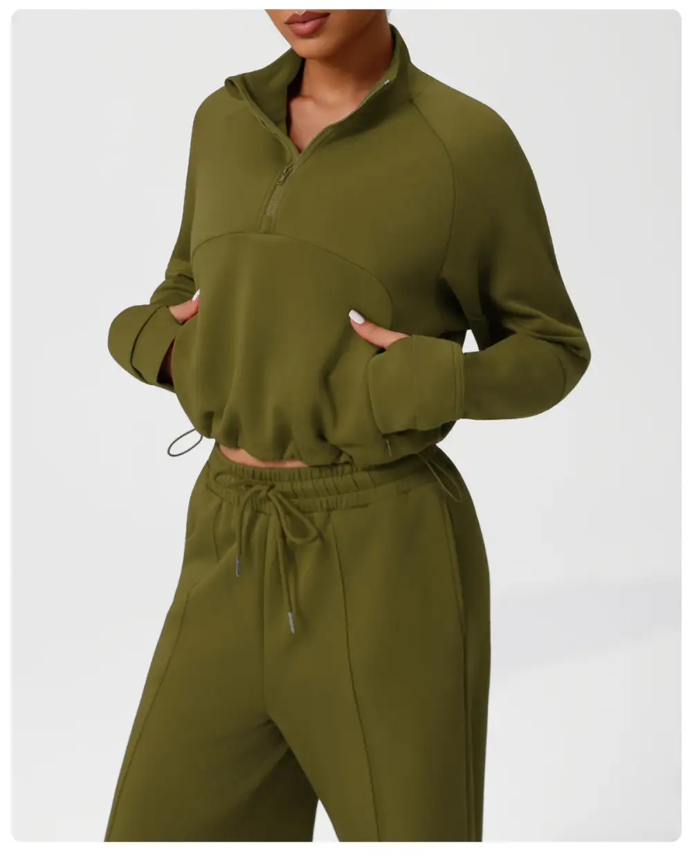 High-Waist Wide-Leg Hoodie and Joggers Active Set