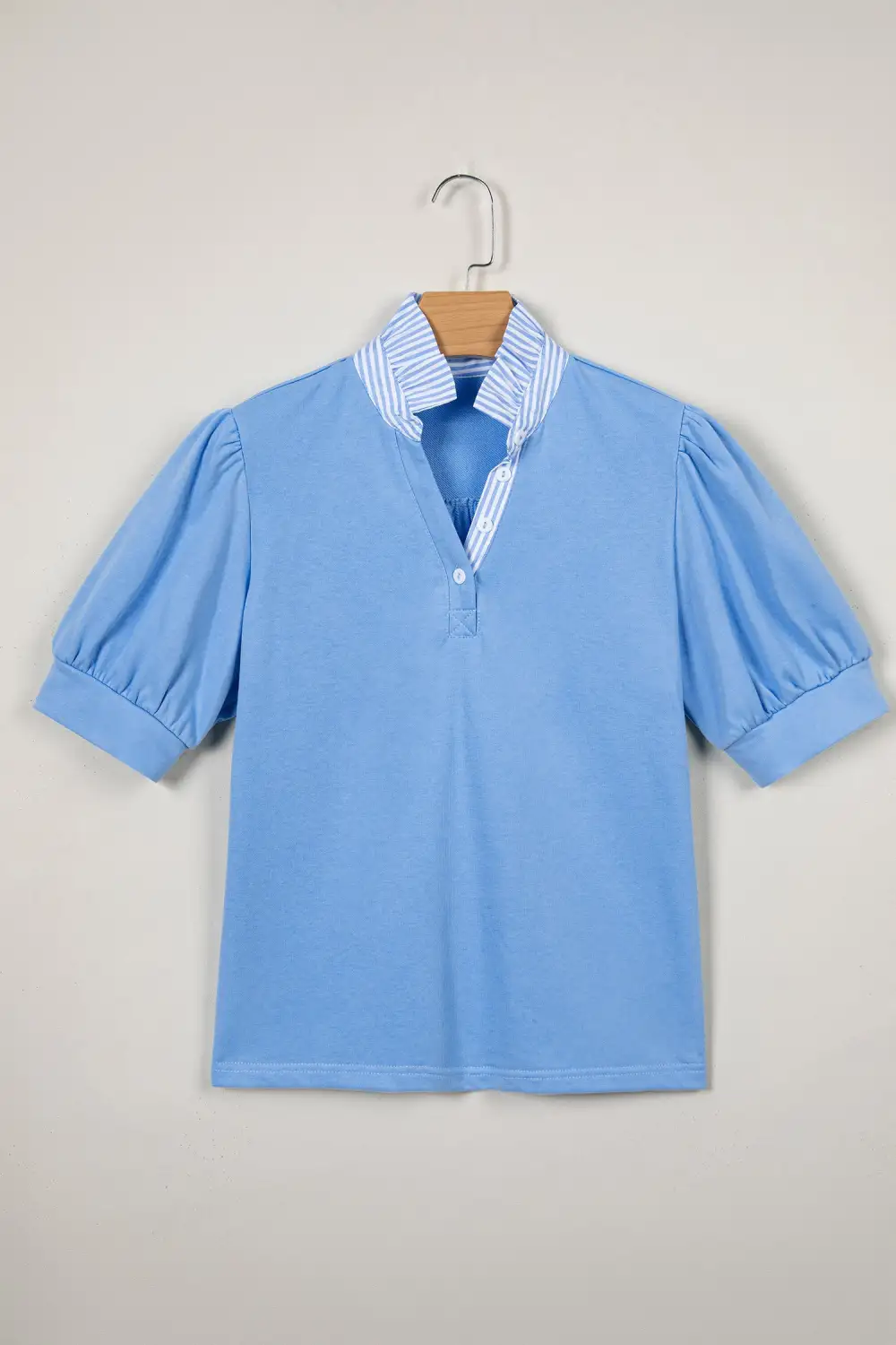 Striped Frilled Collared Blouse