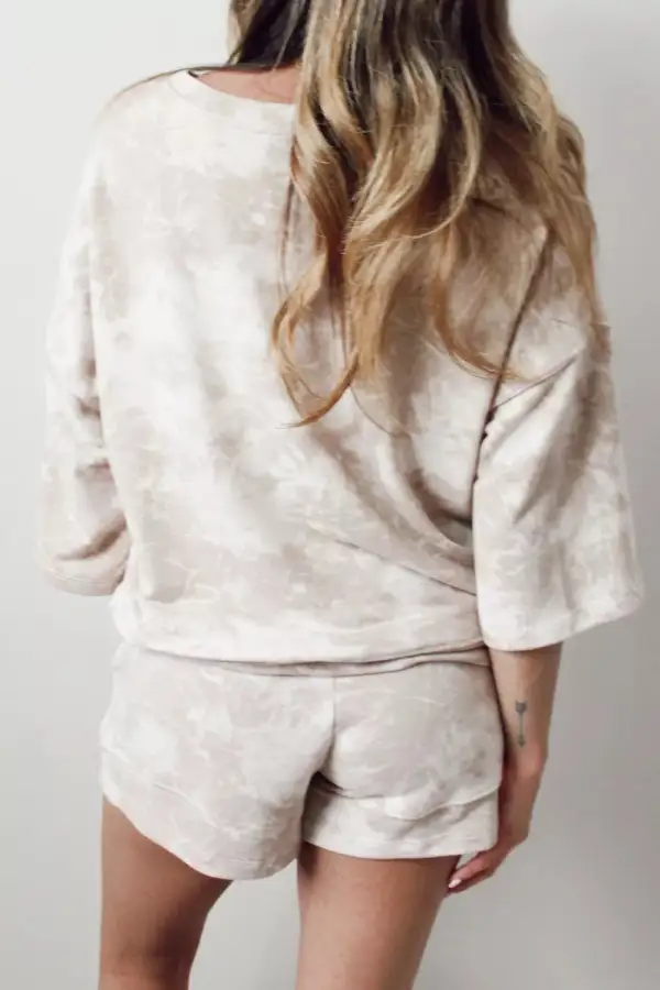 Relaxed Fit Tie Dye Top and Shorts Set
