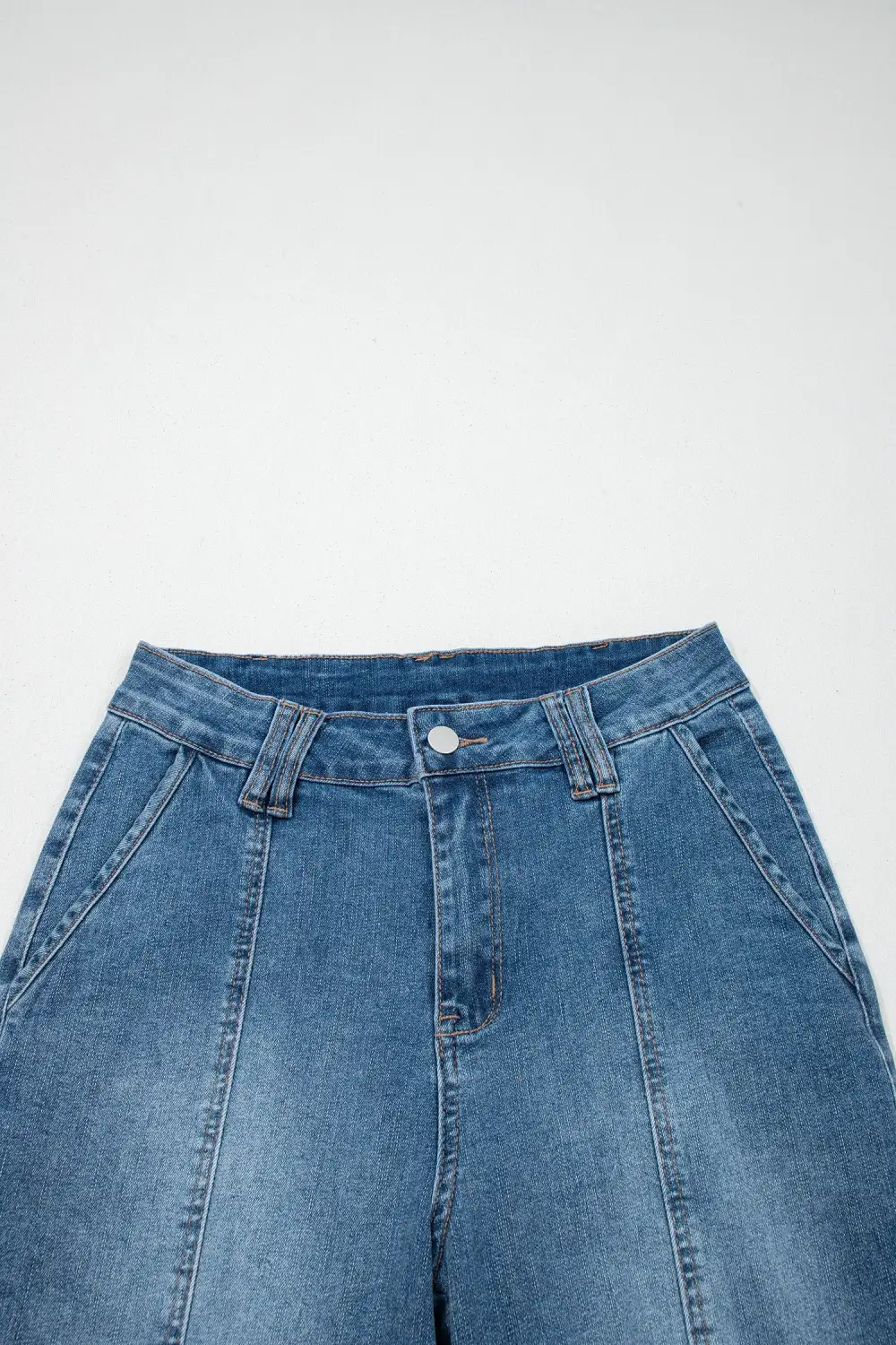 Sharp Straight Leg Denim Jeans
