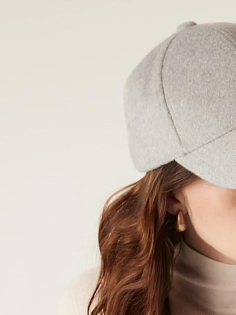 Simple Style Grey Baseball Cap