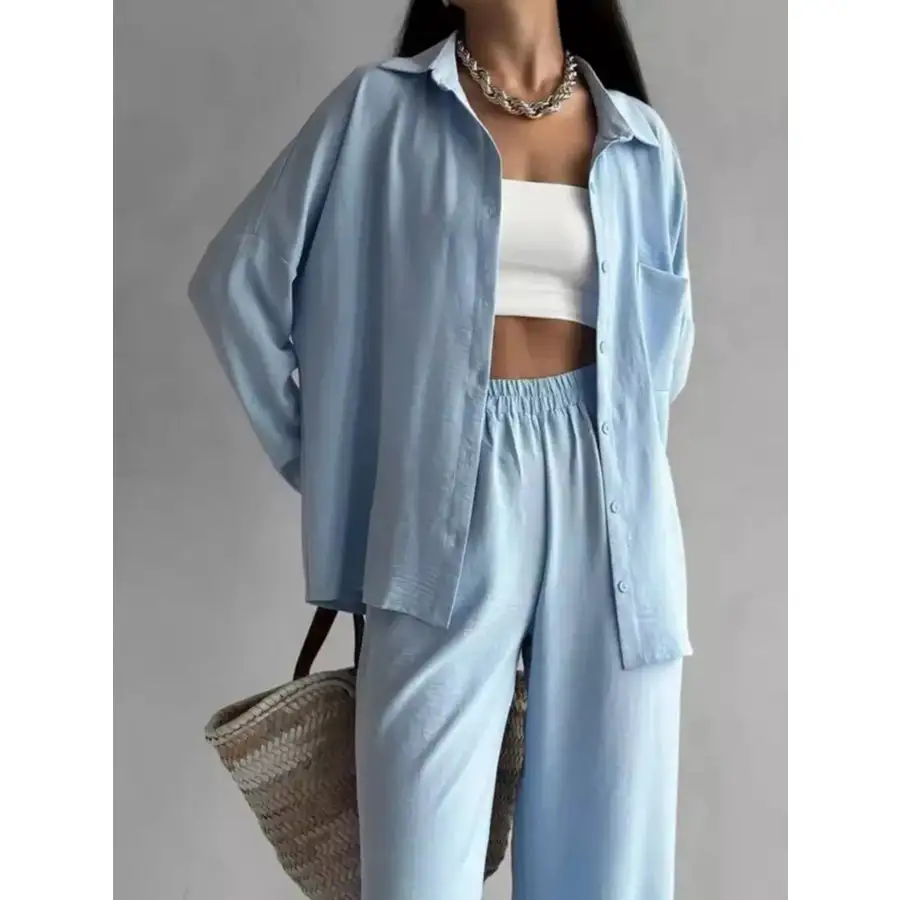 Button Down Shirt and Pants Set