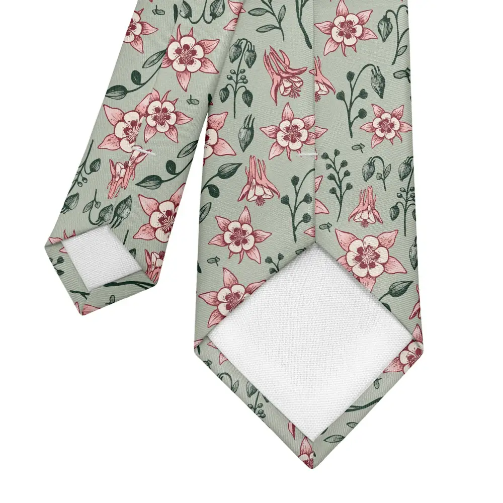 Columbine Floral Pattern Necktie
