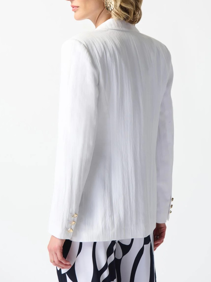 Crisp White Fitted Woven Blazer