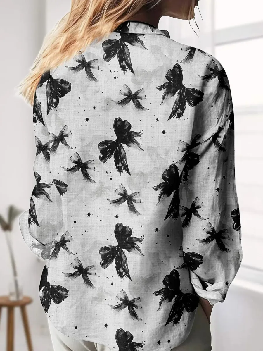 Ink Bow Print Shirt