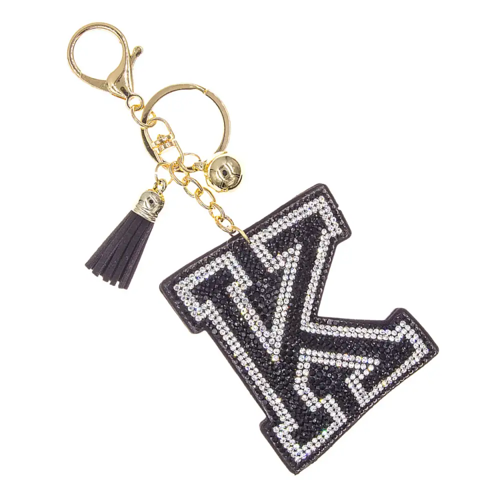 Textured Crystal Accent Keychain