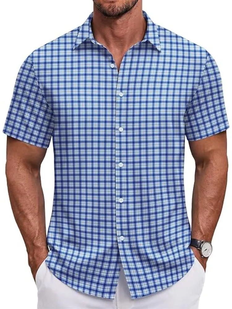 S Short Sleeve Casual Button-Down Shirt