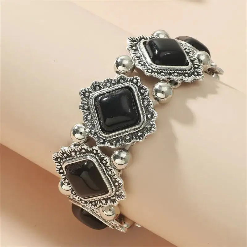 Square Stone Beaded Bracelet