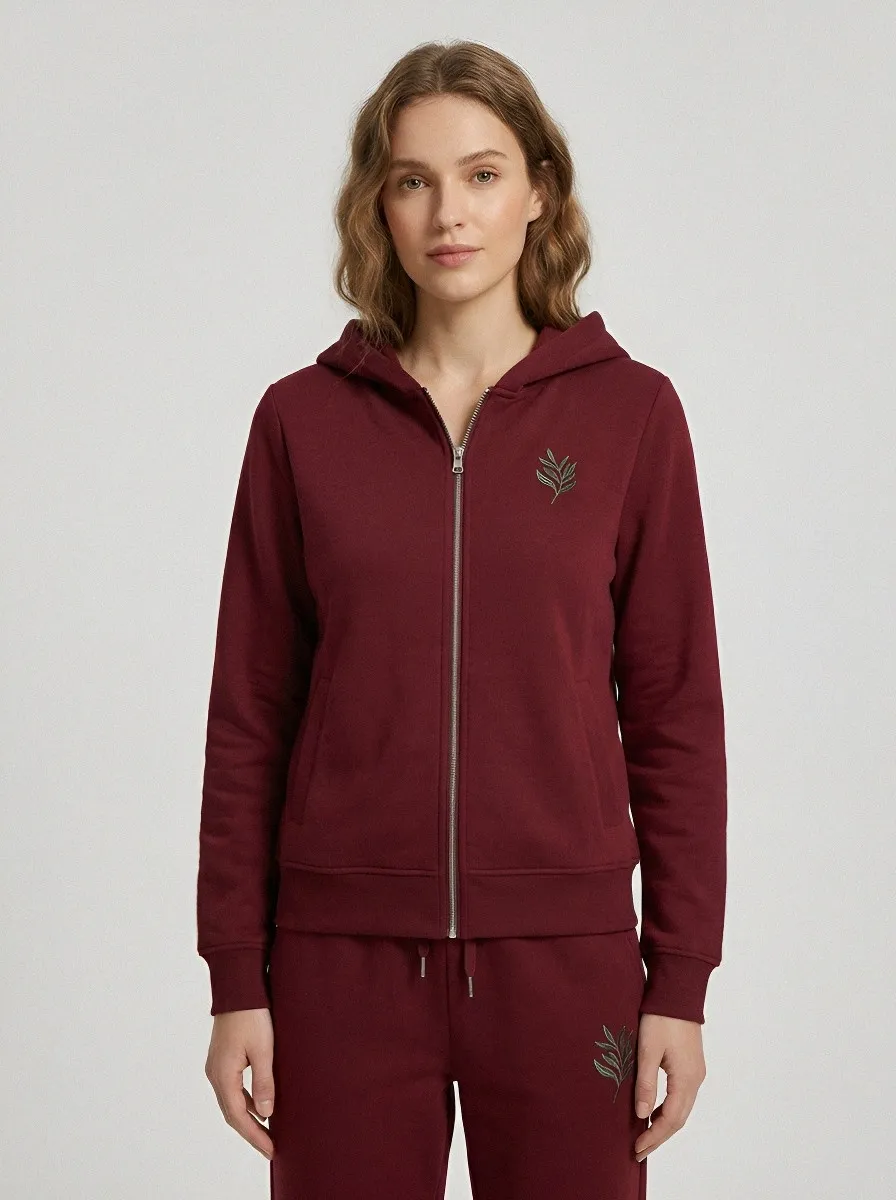 Women's Heather Grey Zip-Up Hoodie Jacket & Jogger Set