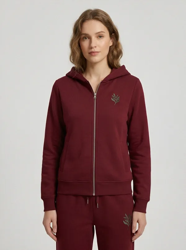 Women's Heather Grey Zip-Up Hoodie Jacket & Jogger Set