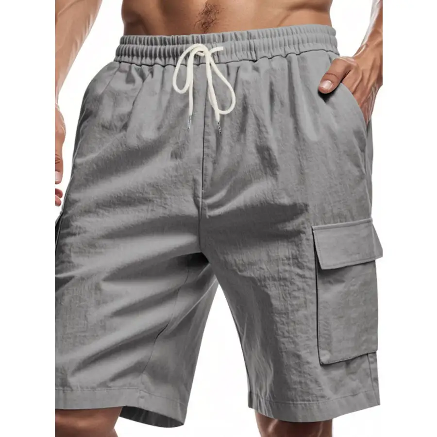 Men's Full Size Drawstring Shorts with Cargo Pockets Plus Size