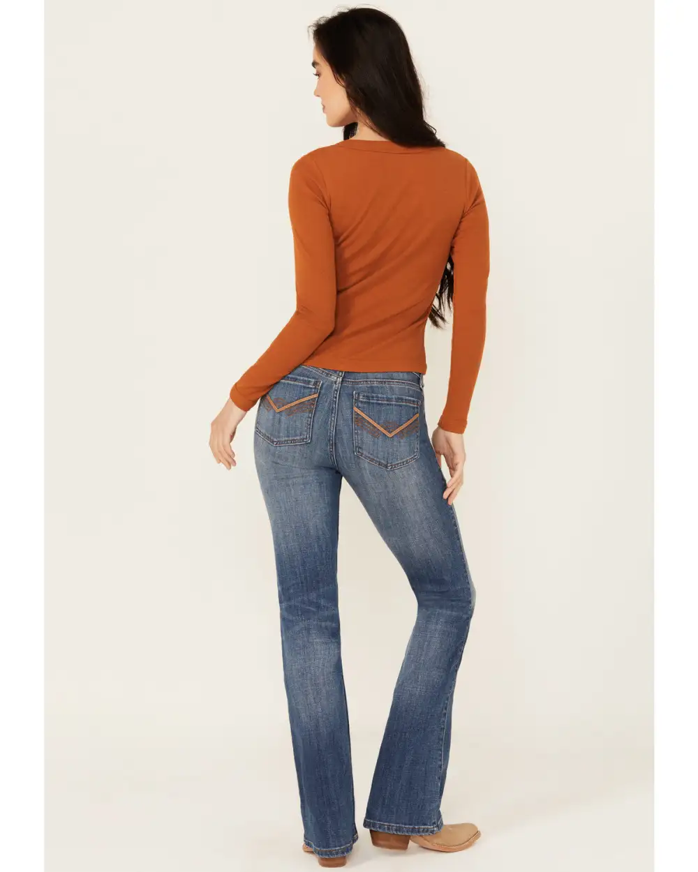 Mid Rise Bootcut Stretch Denim Jeans