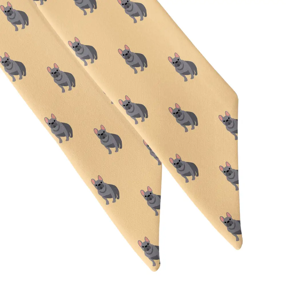 French Bulldog Motif Hair Scarf