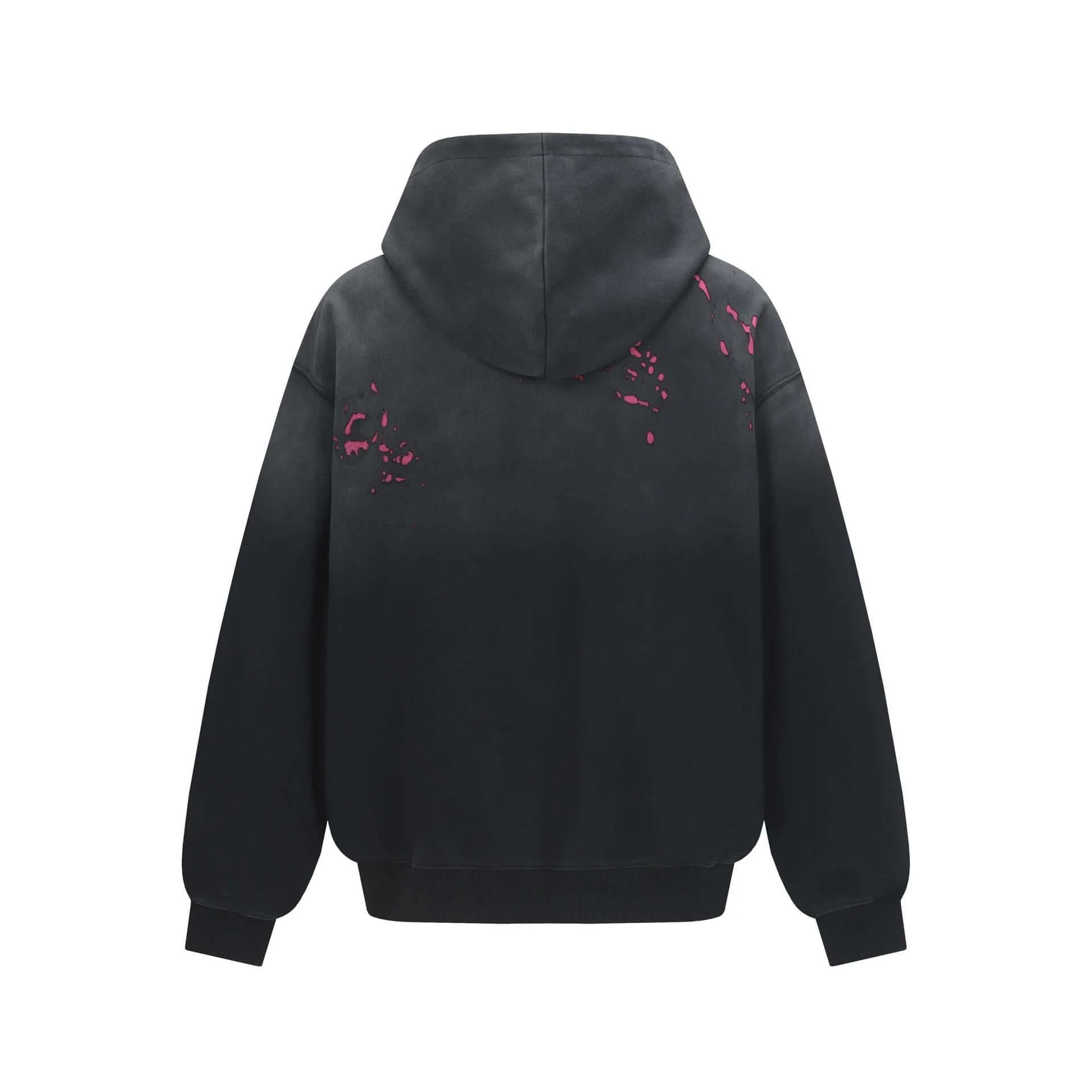 Distressed Heart Pattern Hoodie