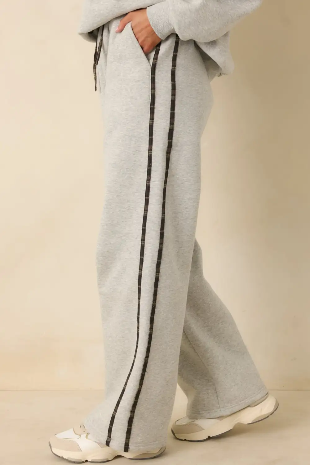 Heather Plaid Stripe Sweatpants