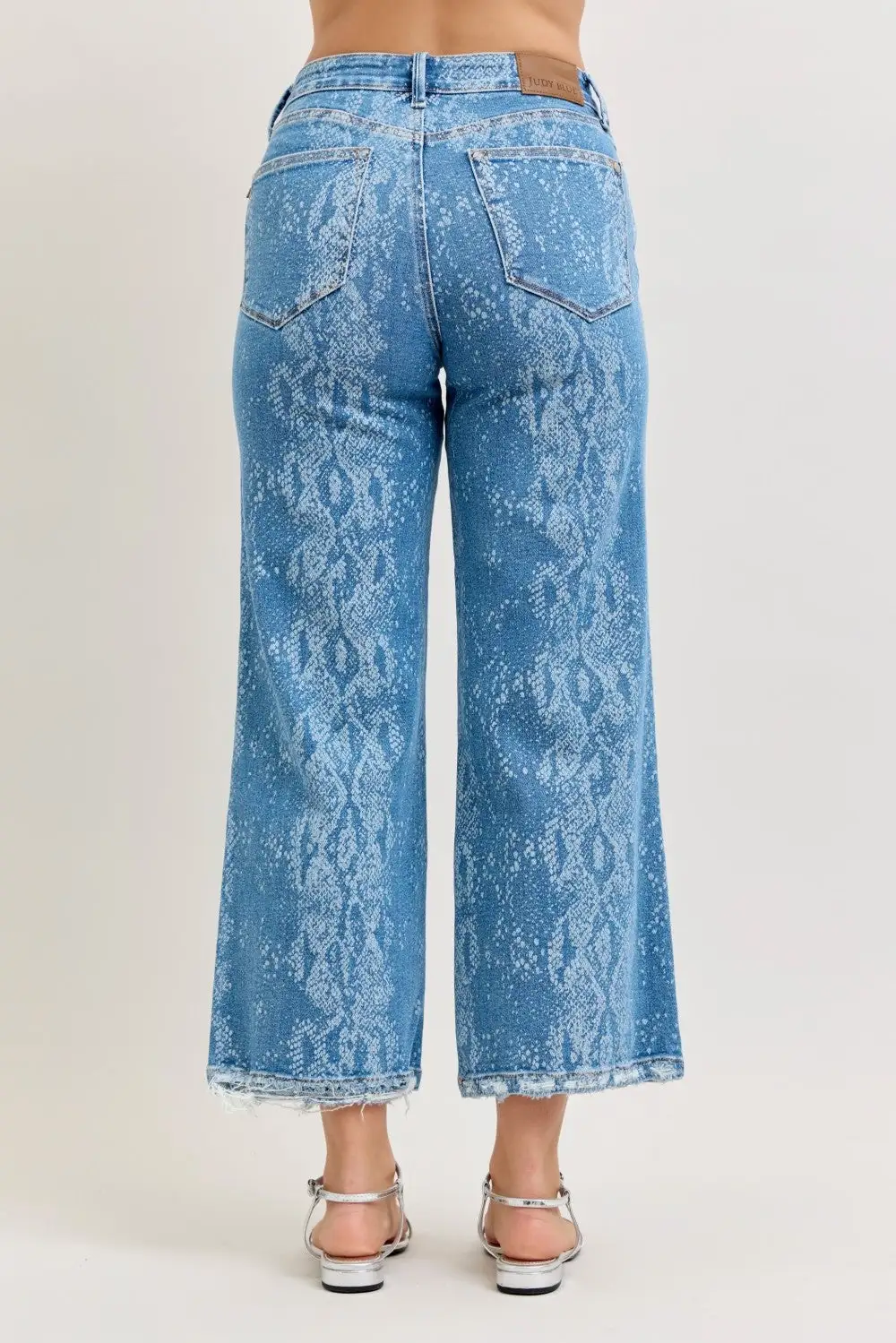 High Rise Raw Hem Relaxed Wide Leg Jeans