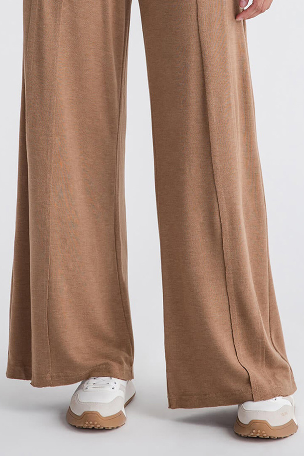 Wideleg Jersey Pants - Mocha