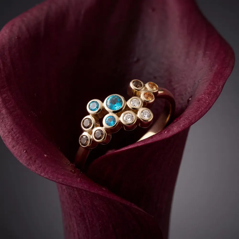Multi Stone Cluster Ring