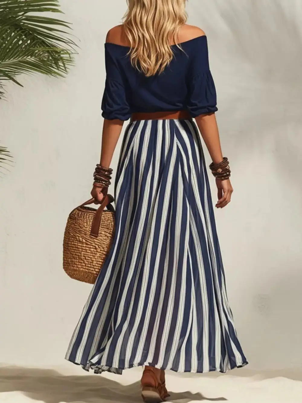 Off Shoulder Top and Maxi Skirt Set