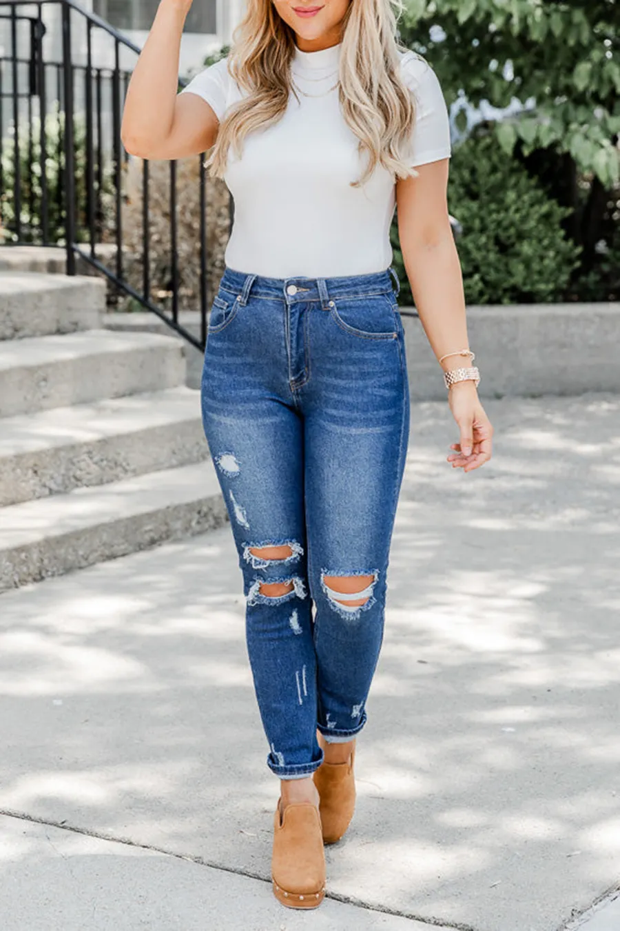 Jeans Dark Wash Straight Leg Jeans