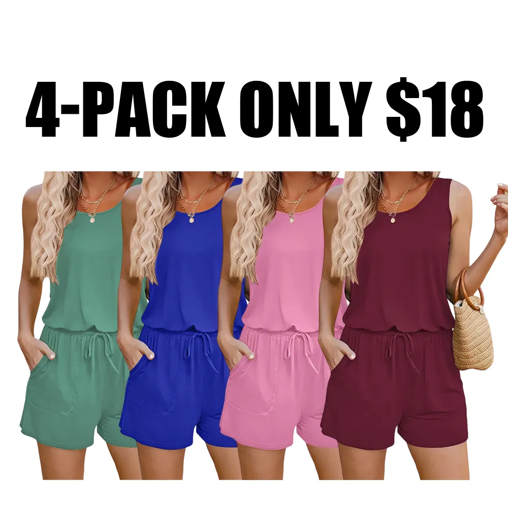 🔥Hot Sale💥Women's Summer Short Jumpsuit🔥8-PACK - All Colors Included