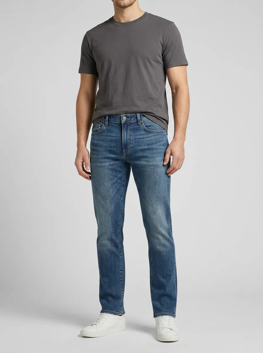 Everyday Straight Leg Flexible Denim Jeans