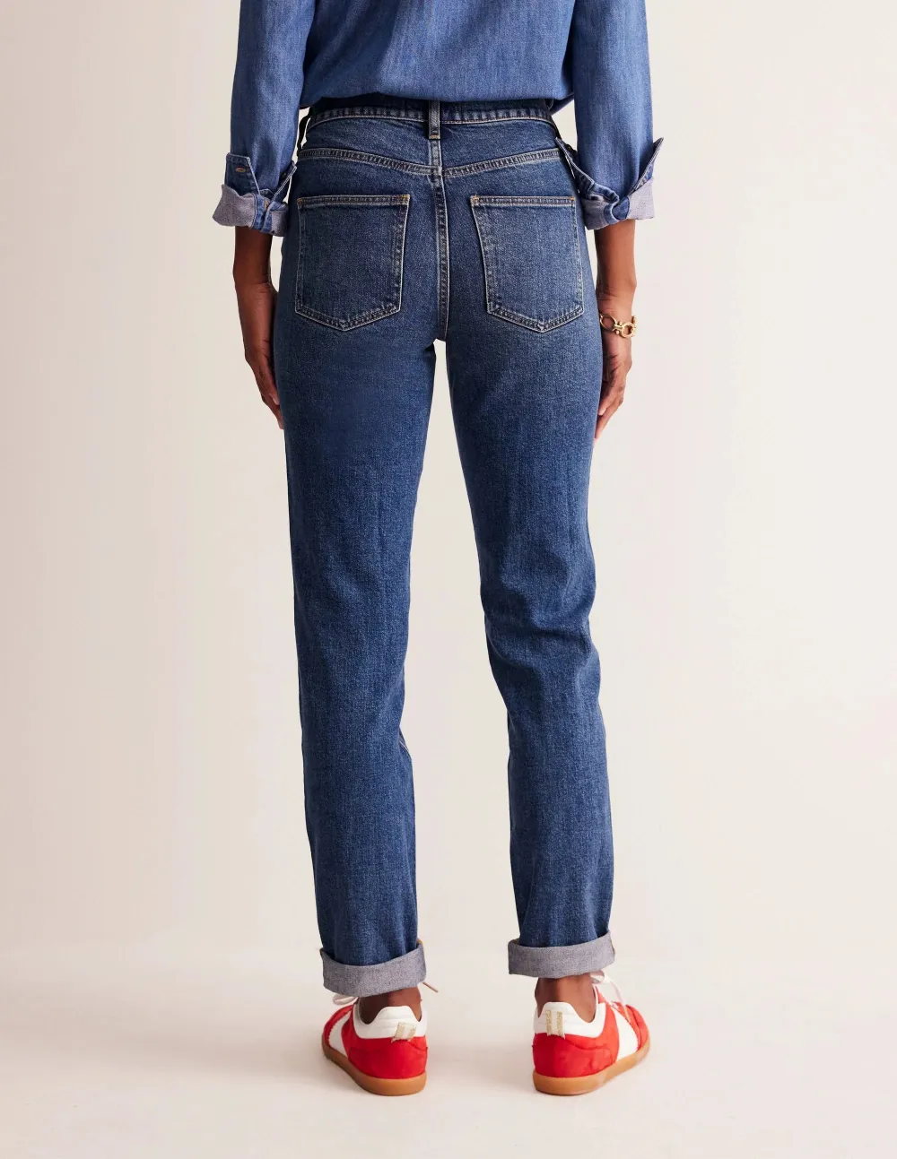 Light Blue High Waist Straight Casual Jeans