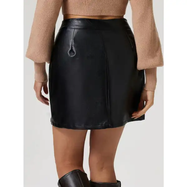 Buttoned High Rise Mini Skirt