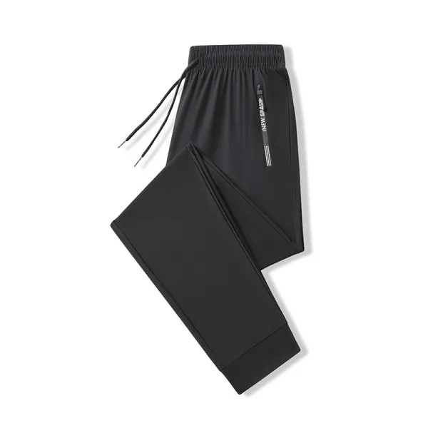 Men'S Ice Silk Pants Breathable Casual Pants Sports Pants Quick-Drying Pants Men'S Elastic Straight Large Size