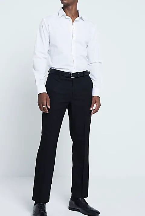 Men's white stylish casual slim fit long sleeve shirt
