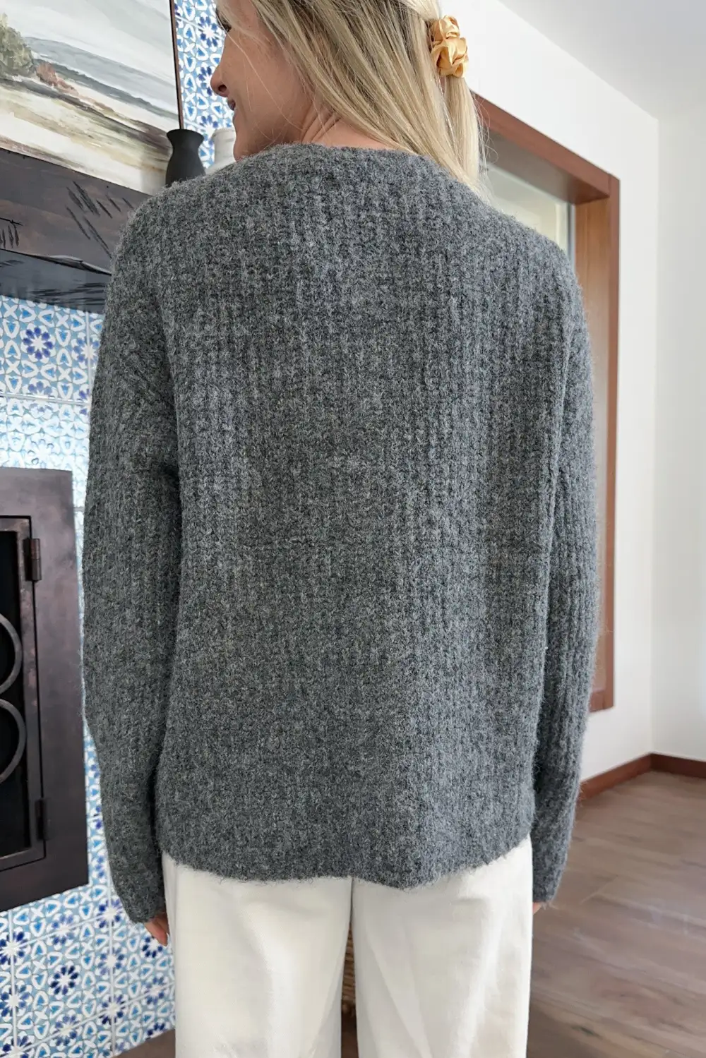 Textured Soft Button Front Cardigan