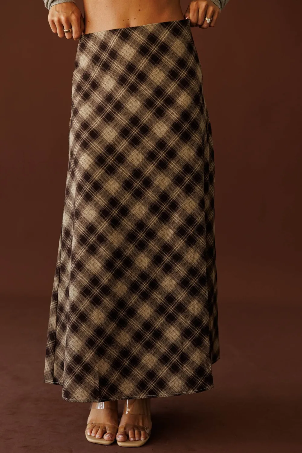 Plaid Midi Skirt