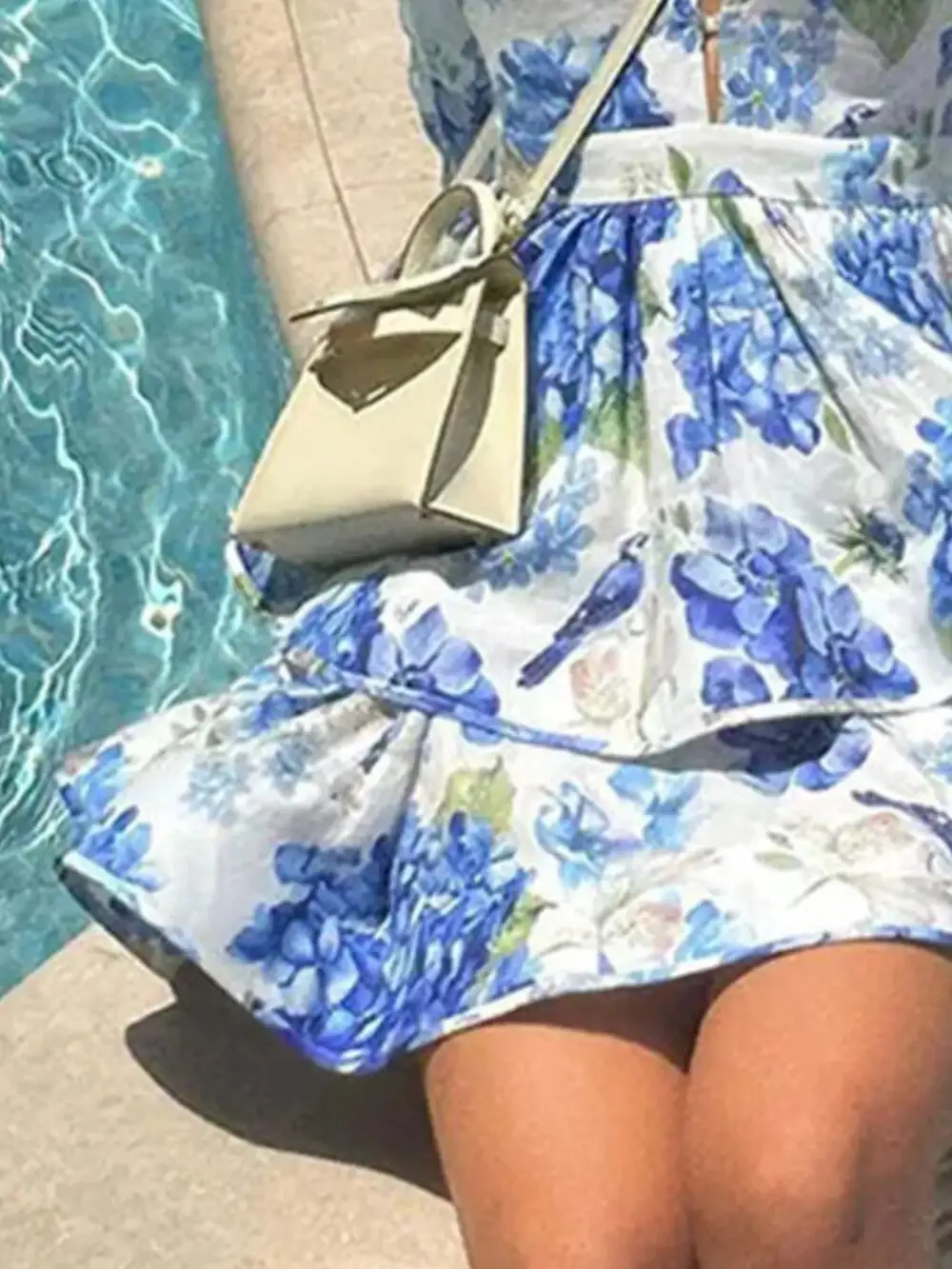 Clean Line Floral Printed Ruffle Mini Dress