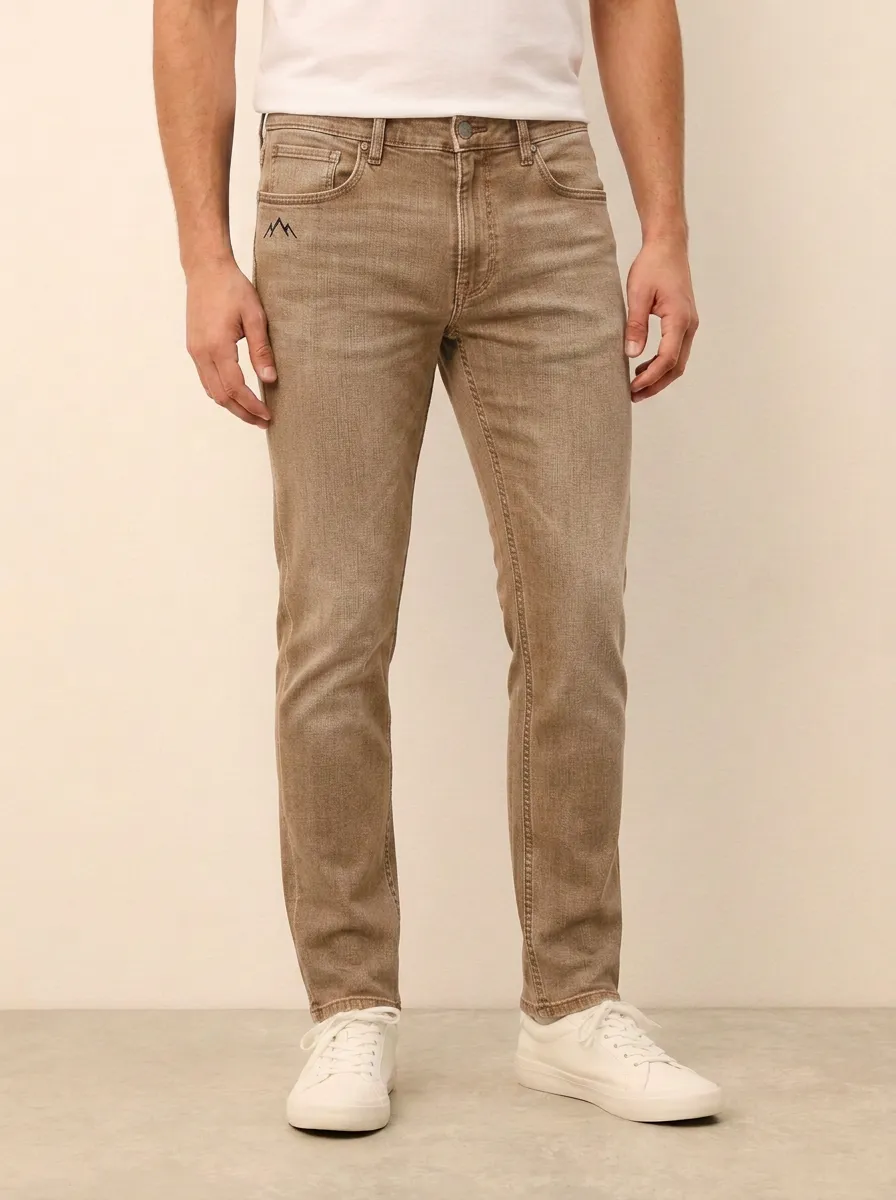 Men's Classic Weekend Mountain Lover Printed Stretch Denim Jeans