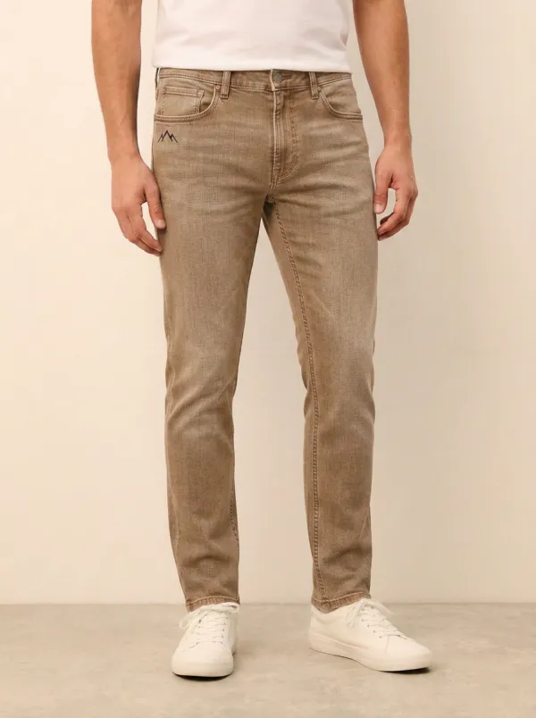 Men's Classic Weekend Mountain Lover Printed Stretch Denim Jeans