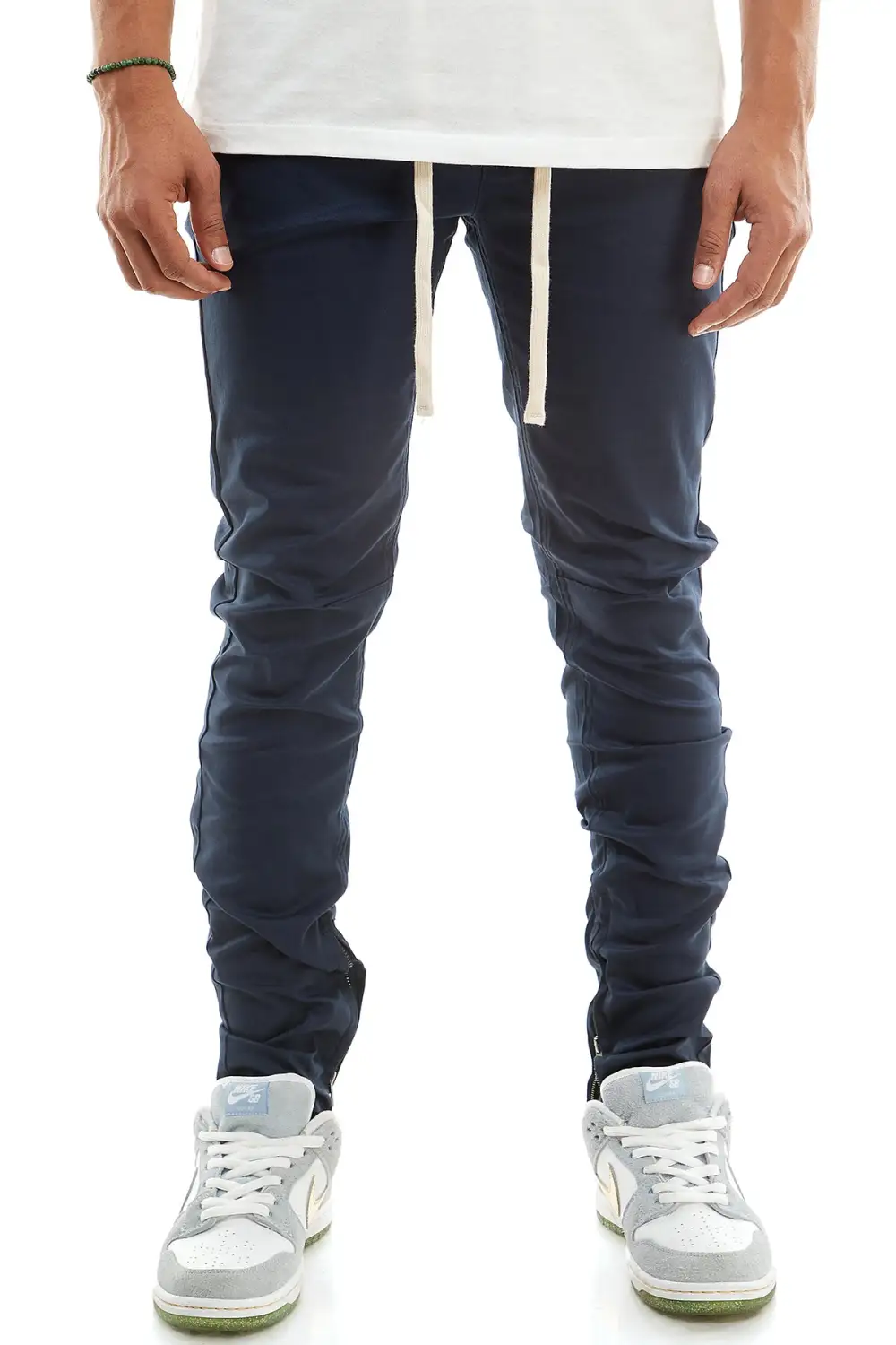 Men's Utility Skinny Raw Hem Zip Detail Pants
