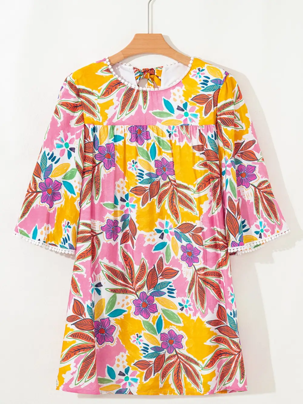 Floral Printed Lace Mini Dress