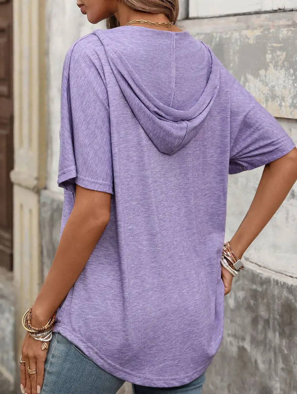 V Neck Loose Short Sleeve Tee