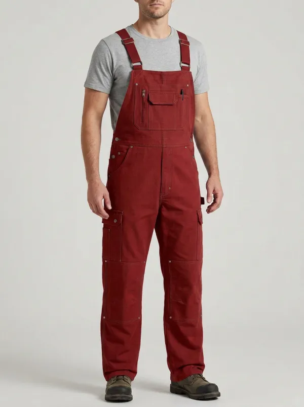 Men's Modern Multi-Pocket Canvas Bib Work Overalls