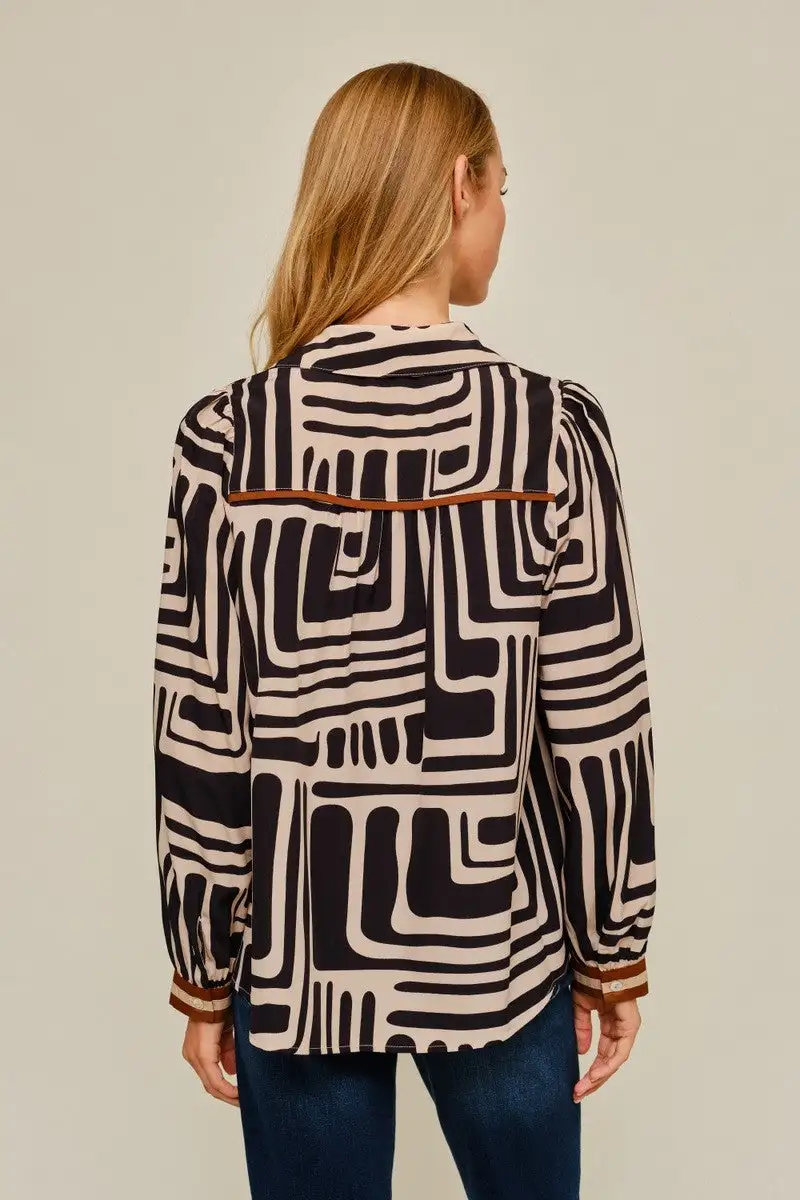 Geo Print Blouse