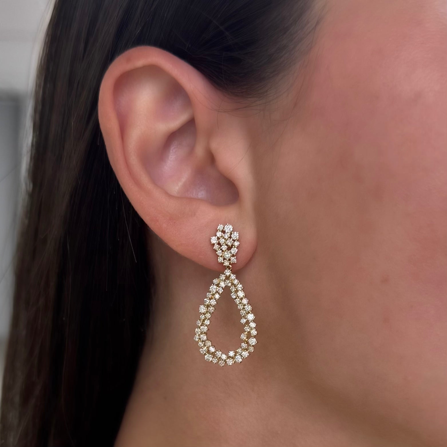 Tonal Textured Gem Detail Earrings