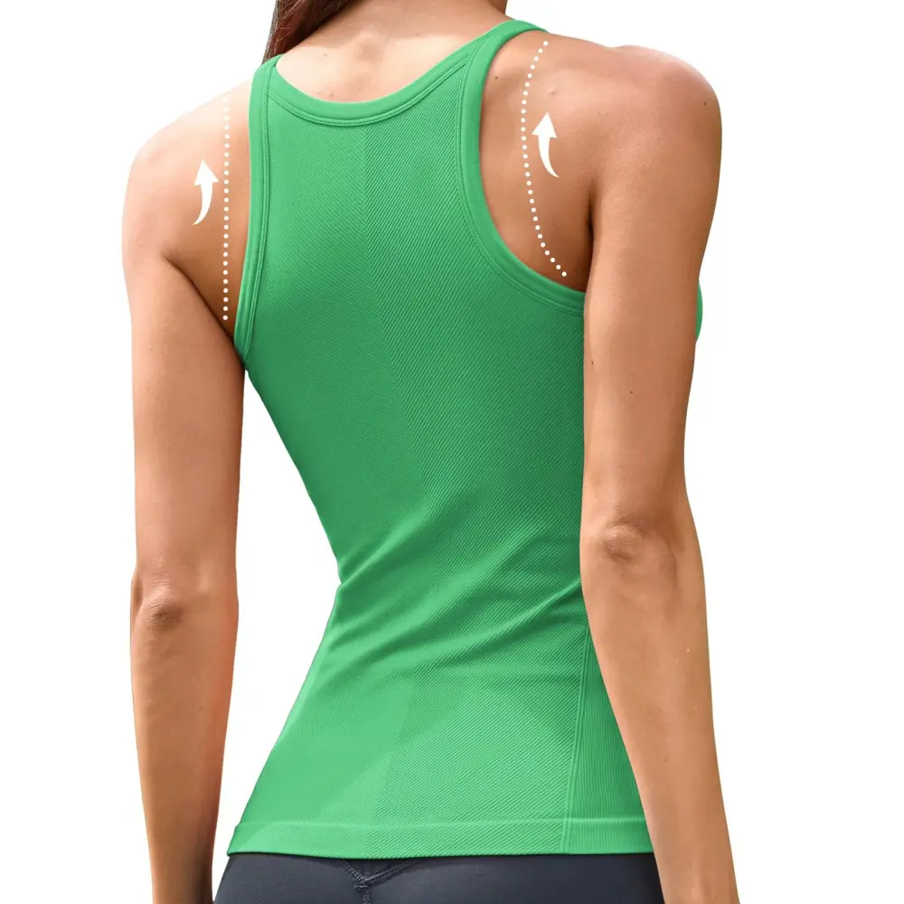 Women CoreFlex Ribbed Bra Tank with Built in Bra