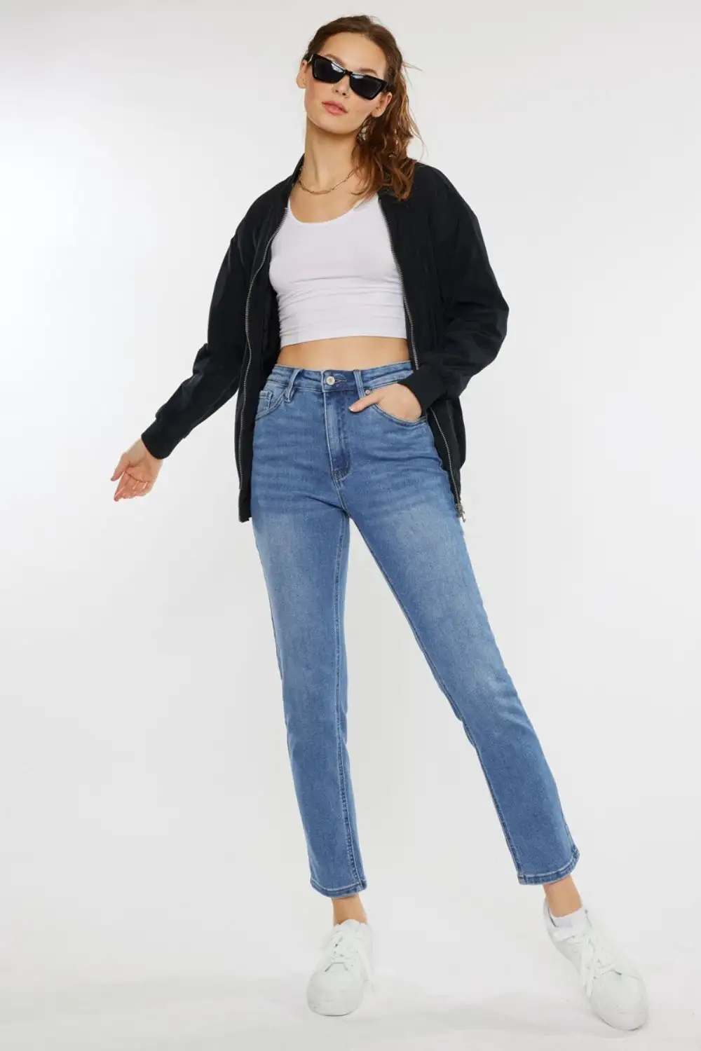 Contoured High Waist Denim Jeans