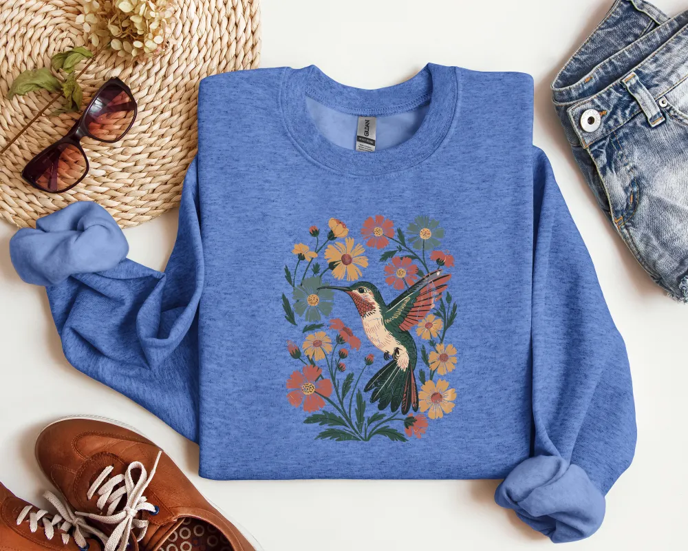 Hummingbird Graphic Crewneck Sweatshirt
