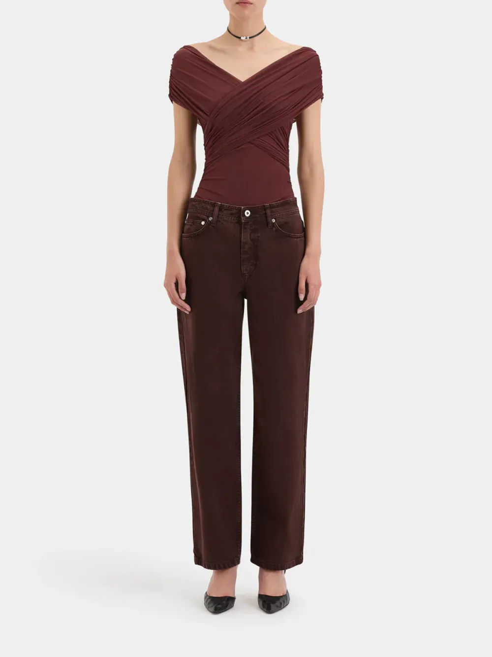 Casual Style Classic Straight Leg Jean Plum